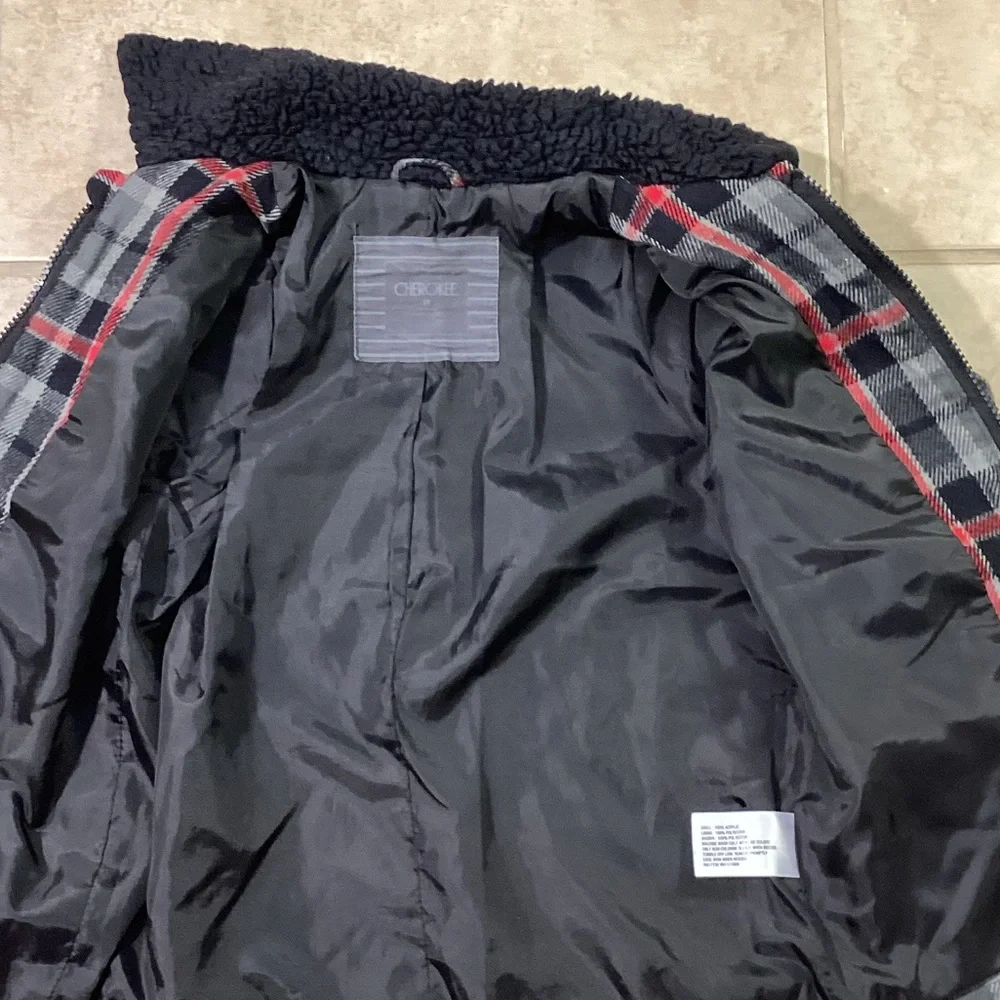 Cherokee Flannel Zippered Jacket Faux Fur Collar Toddler 5T
